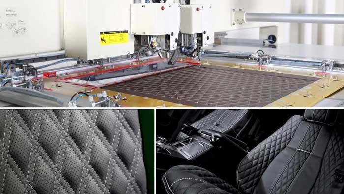 富怡沖縫一體機沙發坐椅皮革應用